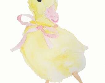 Print of the original watercolor painting 'Micheline the Duckling'