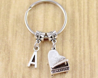 Piano Keychain SMALL Gold Piano Keyring Personalized Keychain