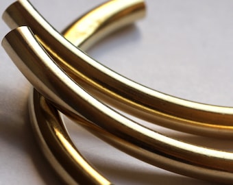 Raw Brass Curved Tube 15 Pcs 6x80mm (hole 5,4mm) 1855