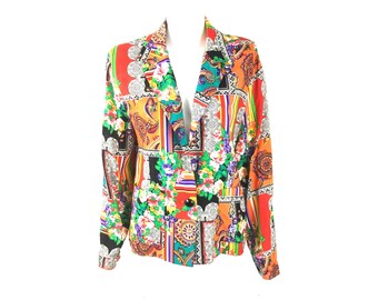 Vtg Taylor Flex Multi Print Blazer Jacket