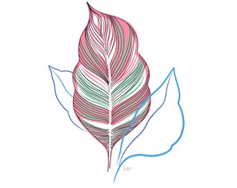 Minimalist Leaf Print, Botanical, Digital Download