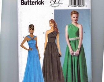 Misses Sewing Pattern Butterick B5987 5987 Misses One Shoulder Evening Gown Ball Skirt Dress Size 8 10 12 14 16 or 16 18 20 22 24 UNCUT
