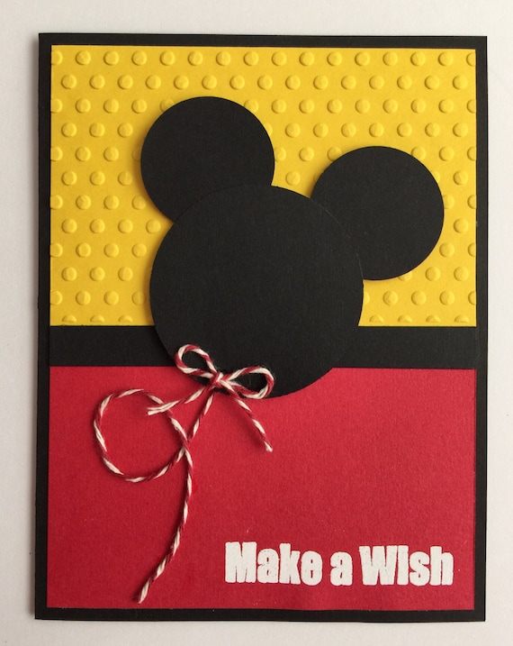 Handmade Embossed Mickey Mouse Birthday Card