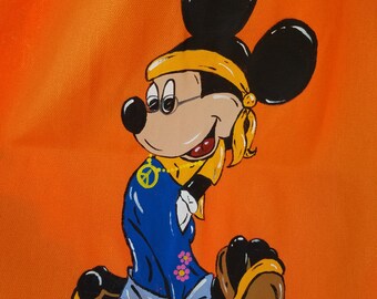 Canvas tote, Mickey Mouse, Hippie, Peace