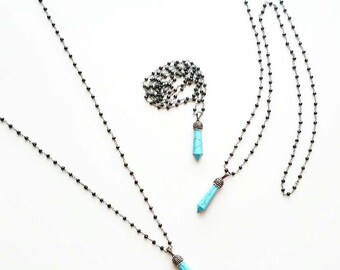 Long Bohemian Gemstone Necklace