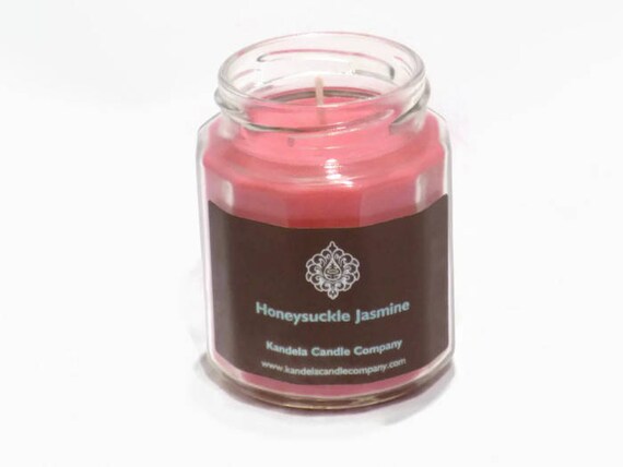 New! Honeysuckle Jasmine Scented Candle in Twelve Sided Jar