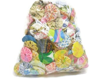 Bulk YoYo Quilt Pieces Ready To Use | Bag of Multi Color Fabric YoYo's