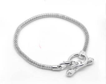 European Bracelet, Charm Bracelet, Bracelet Blank, Toggle Bracelet, Basic Bracelet, Silver Bracelet Blank, Small Bracelet, Small Wrist,