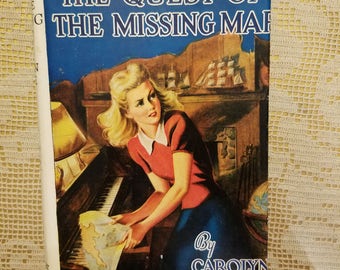 Carolyn Keene 1942 Nancy Drew The Quest of the Missing Map Hard Cover Book with Dust Jacket Grosset & Dunlap Book 19