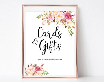 cards and gifts sign gift table sign cards and gifts gift table sign template