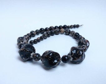 Vintage (faux?) amber necklace dark amber resin