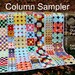 Column Sampler Quilt Pattern, Easy Scrap Quilt Pattern, Extra-Long Twin Quilt, Instant Download