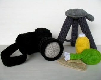 Crochet Pattern - CAMERA- Toys - PDF (00387)