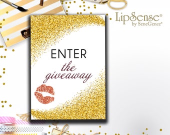 LipSense Enter The Giveaway Cards - Distributor LipSense Display - LipSense Marketing SeneGence Enter to Win - Giveaway LipSense Party Pack!