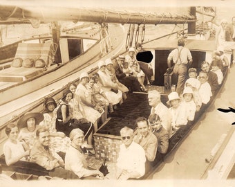 Vintage sepia photo sea cruise about 1925