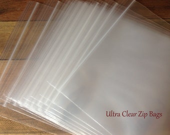QTY 100 Ultra Clear Zip Polypropylene Bags - 6 x 6 Inches Resealable Bags, Wedding. Bridal Shower Ultra Clear