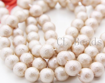 One Full Strand (16 Inches) Glass Pearl - Champagne 10mm (228)