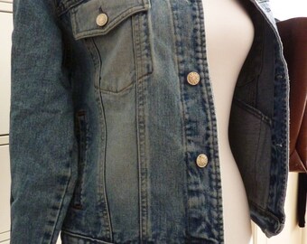Denim Jacket Boyfriend Jeans Jacket Womens Jacket L