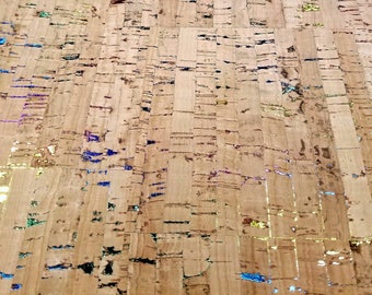 NATURAL RAINBOW Cork Fabric - finest available, Made in Portugal - Choose a Size - textile quality, natural color (USA seller)