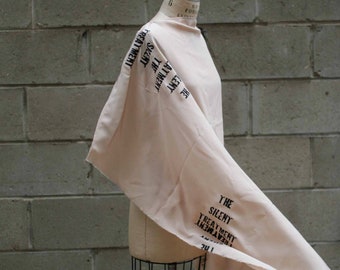 silk scarf leather, the silent treatment, hand printed , scarves