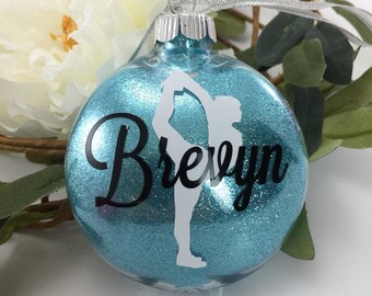 Cheerleader Hitch Glitter Ornament, Personalized glitter ornaments, cheerleader gift, gifts for cheerleaders, cheerleading, monogrammed