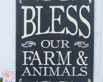 Bless our Farm and Animals Hand Screened Wood Sign