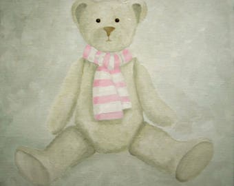 CANVAS Teddy bear children's bedroom - Ref. Pink scarf