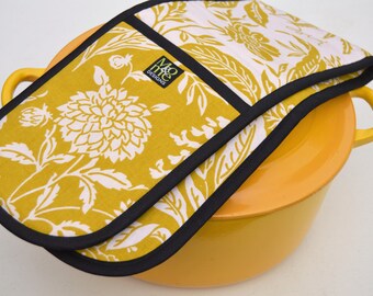 Double Oven Mitt Handmade Pot Holder Colorful Kitchen Accent Decor/ Heat Resistant Oven Gloves Housewarming Gift