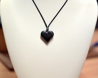 Blue and green ceramic Heart Necklace