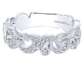 14k White Gold Stackable Ring