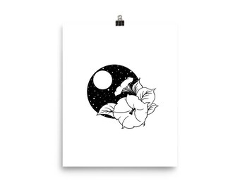 Moon Flowers Full Moon 8 x 10 Print