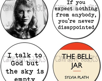 Sylvia Plath Button Badge 25mm / 1 inch The Bell Jar
