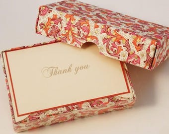 Red Florentine Thank You Cards Italian Letterpress