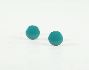 AQUA Stud Earrings - Aqua Earrings - Aqua Ear Studs - Aqua Earrings Stud - Aqua Surgical Steel Post Earrings - 4mm / 6mm / 8mm
