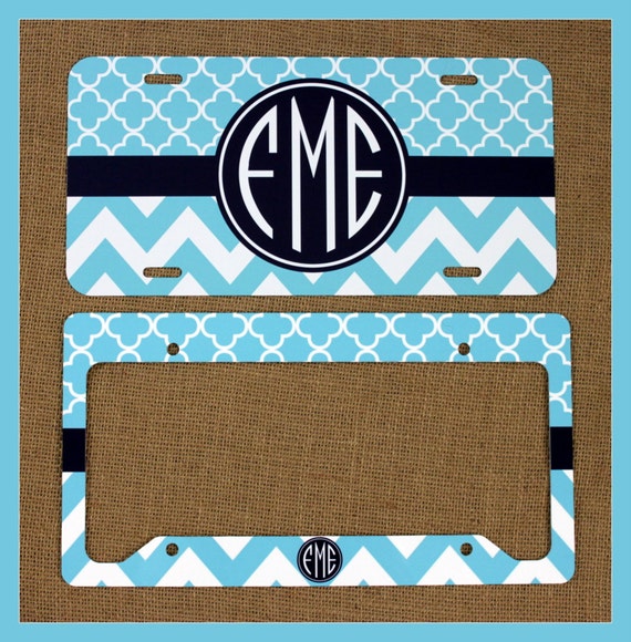 Items similar to Front License Plate Frame + License Plate Monogrammed