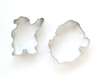 Santa Cookie Cutter Set (2 cookie Cutters) Christmas Cookie Cutters, Santa Claus Cookie Cutters