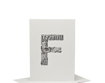F for Flamingo - Letterpress Print