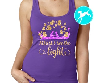 Disney Tangled Rapunzel Floating lights lanterns Glitter see the light Shirt kids Tank top vacation Dri Fit Youth Toddler Baby Girls