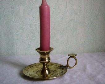 candlestick, vintage decorative solid brass candlestick