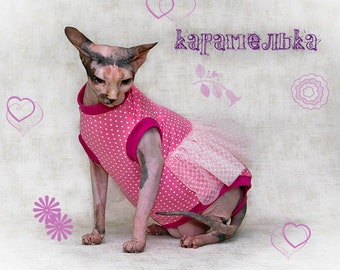 SALE. Clothes for cats. Caramel. T-shirt for cat.