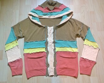 Upcycled Clothing/Sweater/Cardigan/Hoody/Festival Clothing/Funky Clothing/Boho Clothing/Unique Clothing/Hippie Style/Knitwear/OOAK/For Women