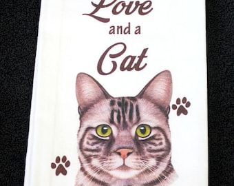 Silver Tabby Cat Breed Cotton Kitchen Dish Towel