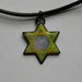 Enameled Star of David pendant / Jewish Star Necklace / copper enamel Judaica / slight second