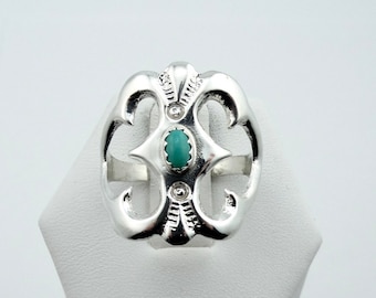 Vintage Southwest Turquoise and Sterling Silver Ring #SMTB-SR2