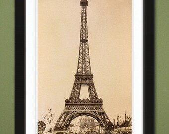 Famous Structures – Eiffel Tower – Paris Exposition – 1889 (12x18 Heavyweight Art Print)