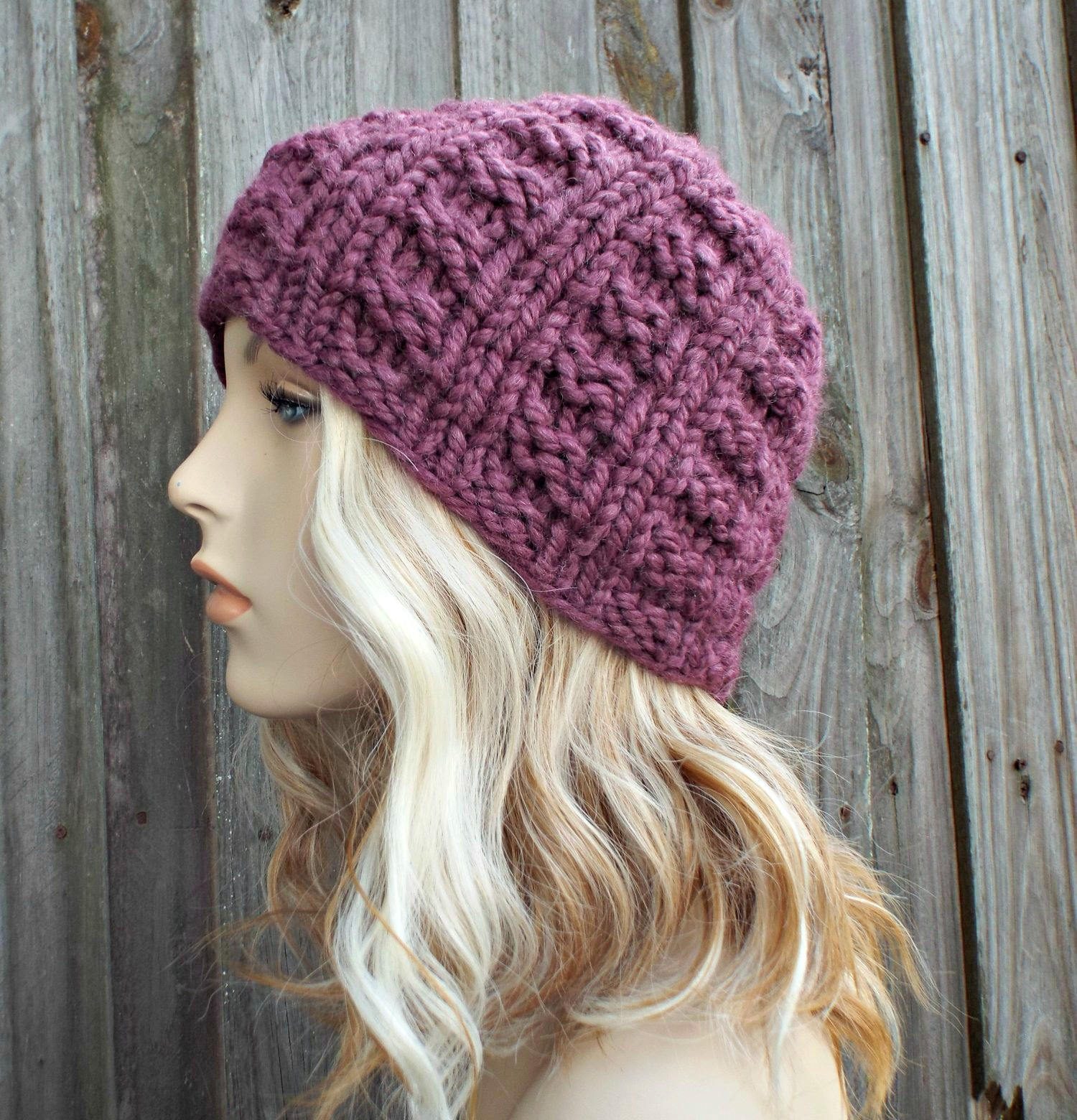 Fig Purple Knit Hat Purple Womens Hat Mens Hat Purple Hat