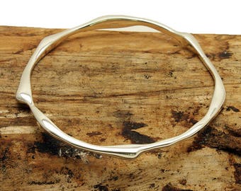 Sterling Silver Sculptured Bangle (B416)