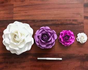 Paper Flowers - PDF Tiny Rose #6 (Baby Rose) Paper Flower Templates Multiple sizes -Trace and Cut Stencil: From The Crafty Sagittarius