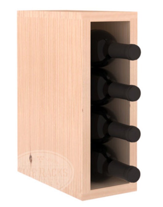 4 Bottle Wine Cubby Storage Rack in Pine. 13 Stains to Choose