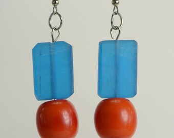 RR#43 - Vivid Blue Resin Earrings